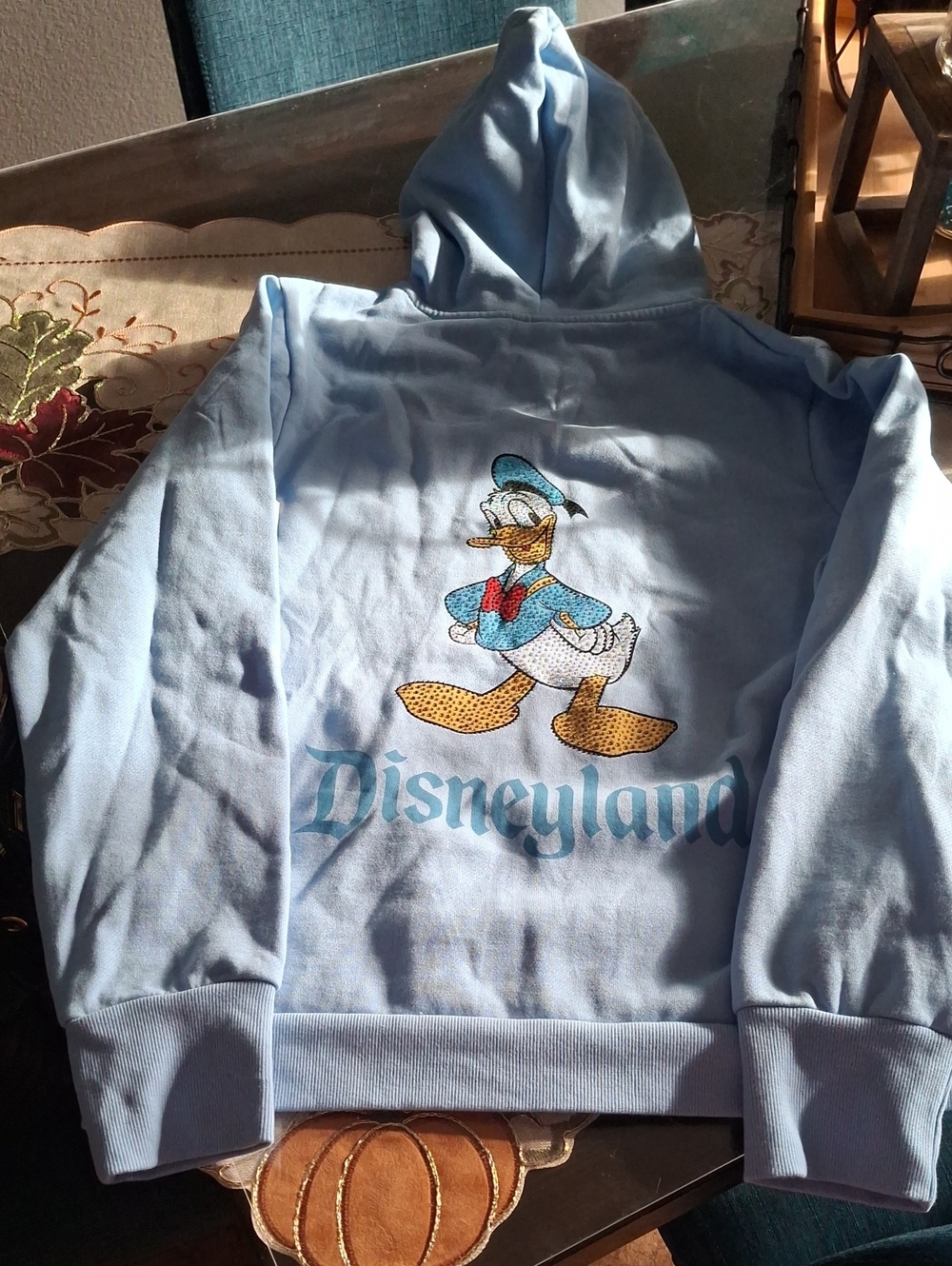 Disney Light Blue Donald Duck Hoodie for Women